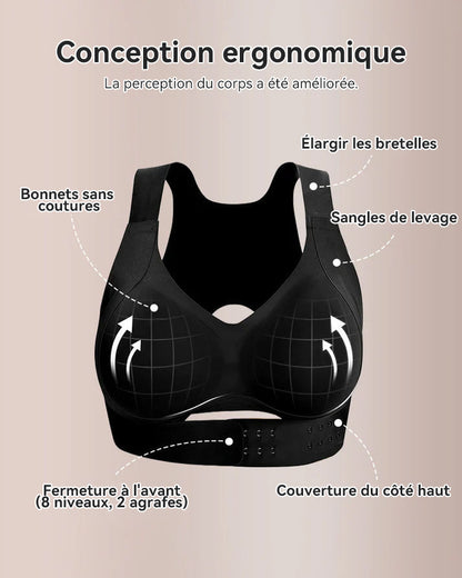 Vnproo®🌼💖Soutien-Gorge De Posture Sans Armatures À Fermeture Avant Et Dos Croisé