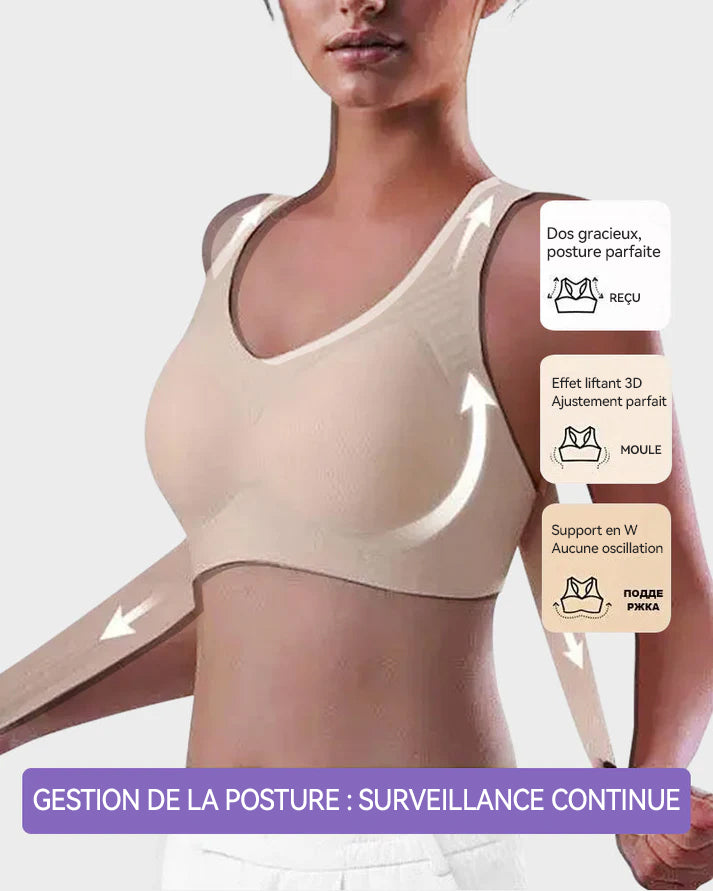 Vnproo®🌼💖Soutien-Gorge De Posture Sans Armatures À Fermeture Avant Et Dos Croisé