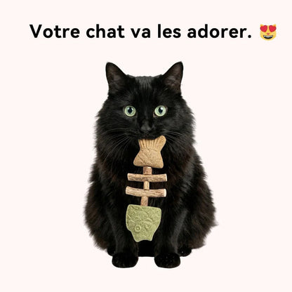 Jouet à mâcher dentaire pour chat en forme d'arête de poisson 🌼💖